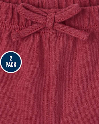 Paquete de 2 pantalones cortos con volantes para niñas pequeñas