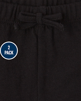 Paquete de 2 pantalones cortos con volantes para niñas pequeñas