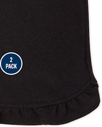 Paquete de 2 pantalones cortos con volantes para niñas pequeñas