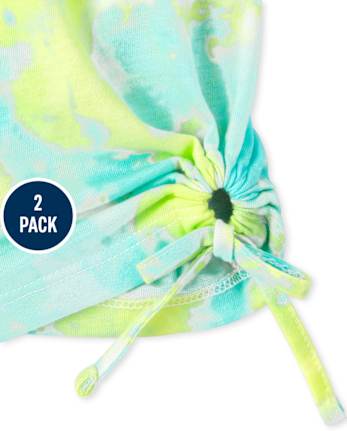 Lot de 2 hauts tie-dye noués sur le devant pour fille