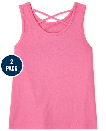 Lot de 2 débardeurs dos croisé pour fille