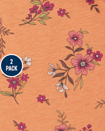 Lot de 2 hauts smockés fleuris pour fille