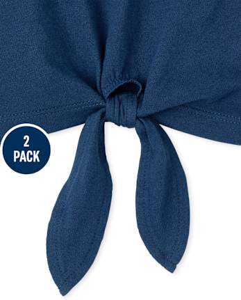 Girls Tie Front Tank Top 2-Pack