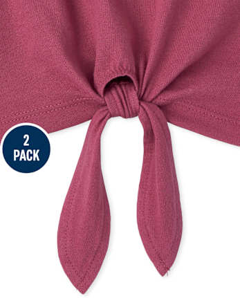 Girls Tie Front Tank Top 2-Pack