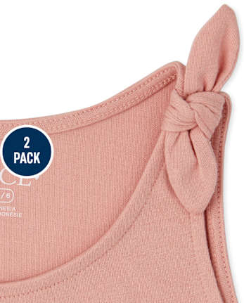 Girls Tie Shoulder Tank Top 2-Pack