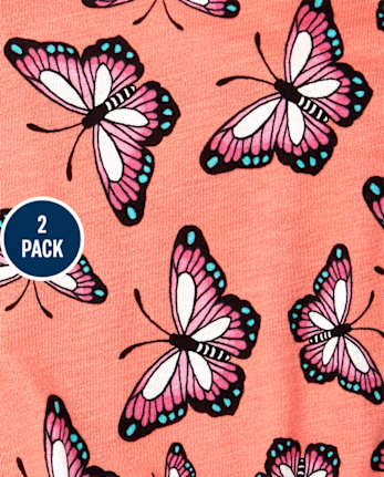 Paquete de 2 mamelucos estampados para niñas