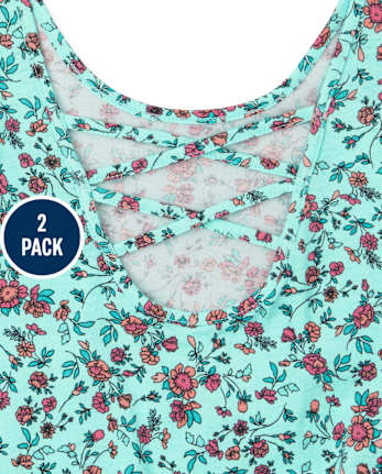 Paquete de 2 mamelucos estampados para niñas