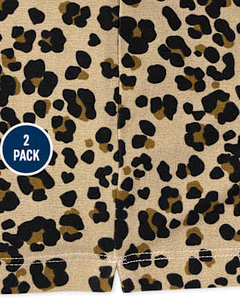 Girls Leopard Cartwheel Shorts 2-Pack