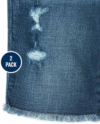 Paquete de 2 pantalones cortos de mezclilla para niña