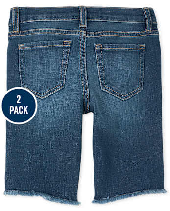 Paquete de 2 pantalones cortos de mezclilla para niña