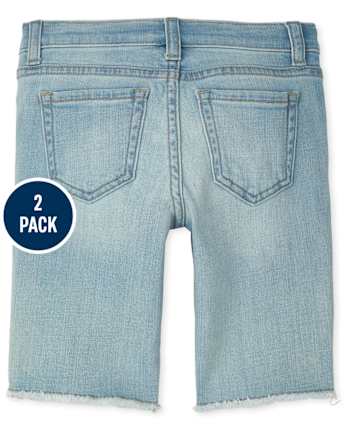 Paquete de 2 pantalones cortos de mezclilla para niña