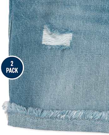 Girls Denim Midi Shorts 2-Pack