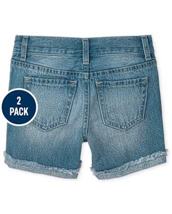 Girls Denim Midi Shorts 2-Pack