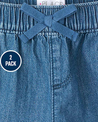 Girls Pull On Shorts 2-Pack
