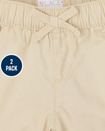 Shorts de sarga para niñas, paquete de 2