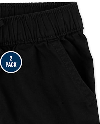 Shorts de sarga para niñas, paquete de 2