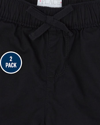 Shorts de sarga para niñas, paquete de 2