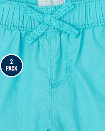Shorts de sarga para niñas, paquete de 2