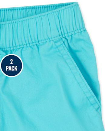 Shorts de sarga para niñas, paquete de 2