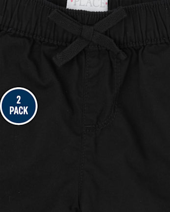 Shorts de sarga para niñas, paquete de 2