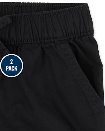 Shorts de sarga para niñas, paquete de 2