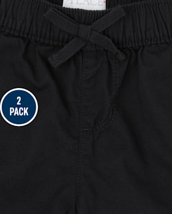 Shorts de sarga para niñas, paquete de 2