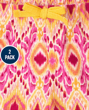 Girls Print Shorts 2-Pack