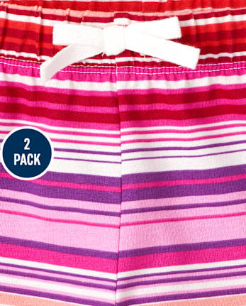 Girls Print Shorts 2-Pack