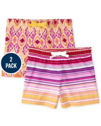 Girls Print Shorts 2-Pack