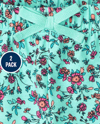 Pack de 2 pantalones cortos estampados para niñas