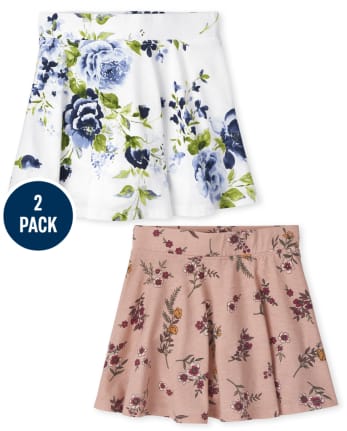 Pack de 2 falda de punto con estampado floral And Match para niñas The Children's Place - CHERRY ICE