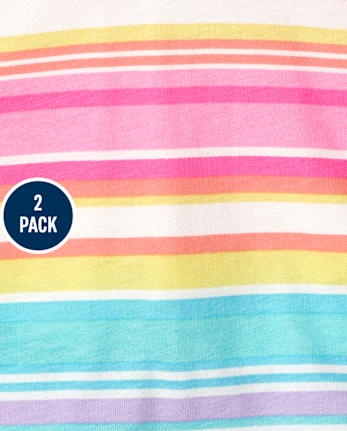 Girls Rainbow Print Skort 2-Pack