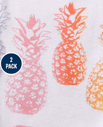 Pijamas de algodón ajustados Aloha Tie Dye para niñas, paquete de 2