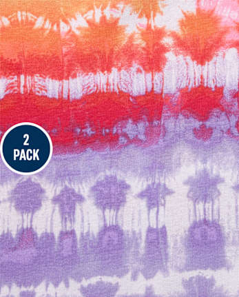 Pijamas de algodón ajustados Aloha Tie Dye para niñas, paquete de 2