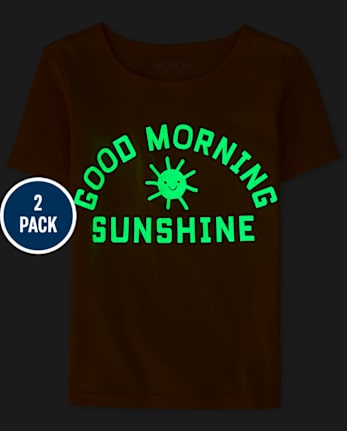 Girls Glow Sunshine Snug Fit Cotton Pajamas 2-Pack