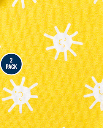 Girls Glow Sunshine Snug Fit Cotton Pajamas 2-Pack