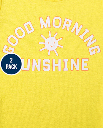 Girls Glow Sunshine Snug Fit Cotton Pajamas 2-Pack