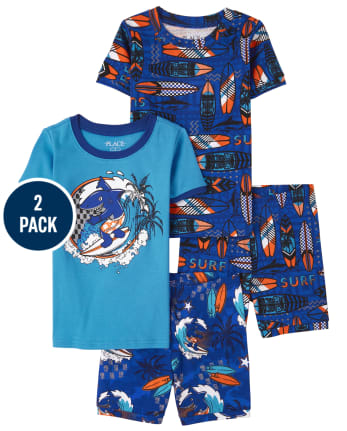 Boys Surf Snug Fit Cotton Pajamas 2-Pack