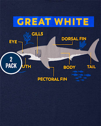 Boys Shark Camo Snug Fit Cotton Pajamas 2-Pack