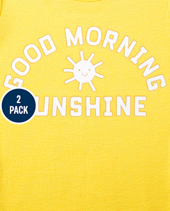 Girls Glow Sunshine Snug Fit Cotton Pajamas 2-Pack