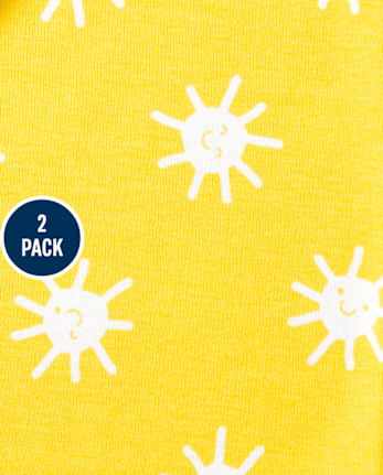 Girls Glow Sunshine Snug Fit Cotton Pajamas 2-Pack