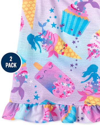 Girls Tie Dye Nightgown 2-Pack