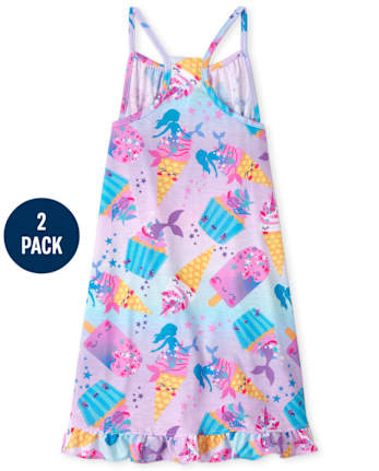 Girls Tie Dye Nightgown 2-Pack