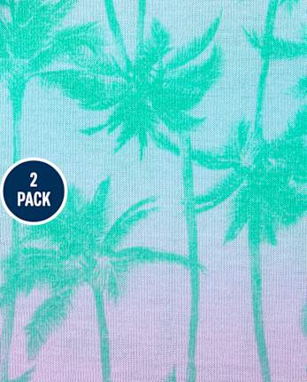 Girls Palm Tree Pajamas 2-Pack