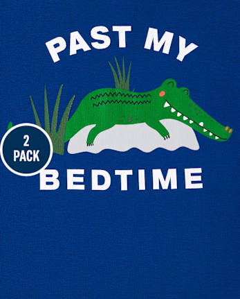 Baby And Toddler Boys Alligator Striped Snug Fit Cotton Pajamas 2-Pack