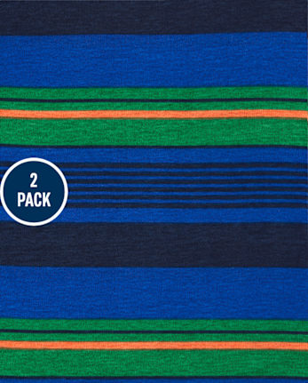 Baby And Toddler Boys Alligator Striped Snug Fit Cotton Pajamas 2-Pack