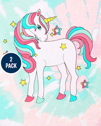 Baby And Toddler Girls Unicorn Snug Fit Cotton Pajamas 2-Pack