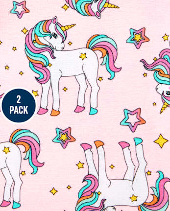 Baby And Toddler Girls Unicorn Snug Fit Cotton Pajamas 2-Pack
