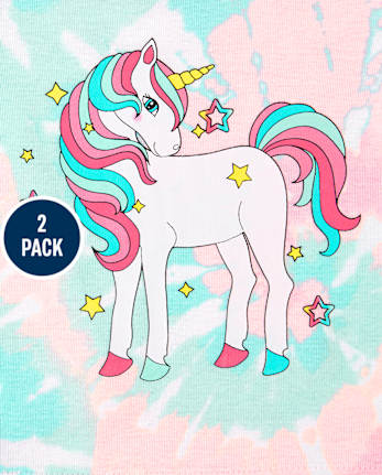Lot de 2 pyjamas en coton ajustés licorne pour bébés et petites filles