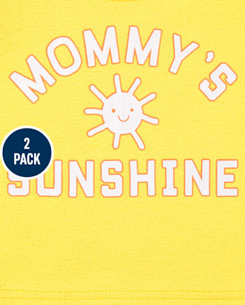 Ensemble de 2 pyjamas en coton ajustés Butterfly Sunshine pour bébés et petites filles